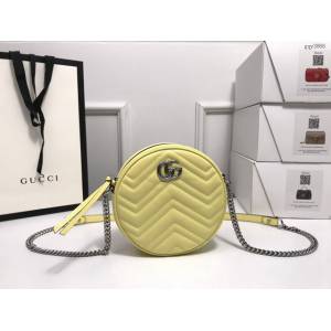 Gucci經典款女包 550154 古馳Marmont 2020ss春夏馬卡龍新色 全新圓形鏈條斜挎包  gqy3866