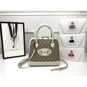 Gucci高仿專櫃女包 621220 古馳GG1955馬銜扣款型 Gucci小號手提包 Gucci手拎女包  gqy3923