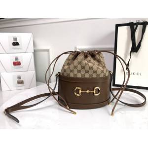 Gucci經典款女包 602118 古馳1955馬銜扣水桶包 Gucci女士肩背包  gqy3935