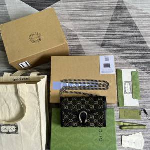Gucci專櫃黑色丹寧牛仔布女包 古馳新款黑丹寧Woc鏈條包401231 gqy3984