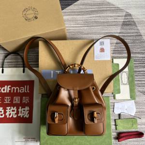 Gucci專櫃2022秋冬新款原廠皮竹節迷你背包 古馳《Aria-時尚詠歎調》系列女士雙肩包702101 gqy4128