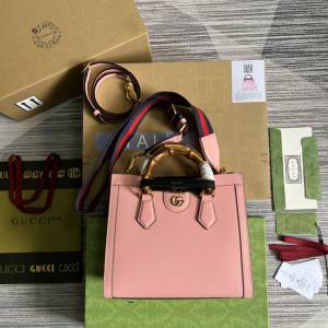 Gucci官網2022新款兩根霓虹色扣帶女包 古馳原廠皮竹節中號手提托特包702721 gqy4678