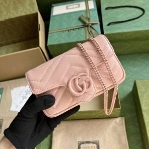 gucci專櫃新款原廠皮手提肩背手袋 古馳GG Marmont系列超迷你手袋 jcp1460