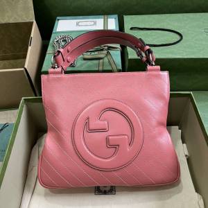 gucci專櫃2024新款原廠皮女款手提手袋 古馳Blondie系列小號托特包 jcp2005