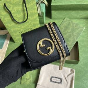 gucci專櫃2024新款原廠皮斜挎手袋 古馳Blondie鏈條女包腋下包 jcp2059