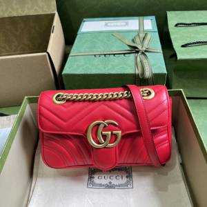 gucci專櫃新款原廠皮手袋斜挎包 古馳GG Marmont系列絎縫迷你手袋 jcp2094