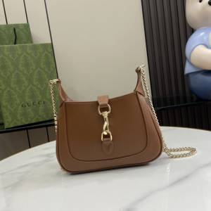 gucci專櫃新款原廠皮鏈條斜挎女包 古馳Jackie Notte迷你肩背包 jcp2109