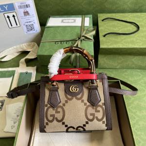 gucci專櫃新款Aria時尚詠歎調系列竹節提手女包 古馳雙G圖案原廠皮竹節小號手提包 jcp2305