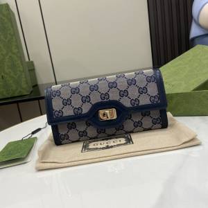 gucci專櫃2024新款帆布錢包錢夾 古馳Luce系列長夾錢包 jcp2355