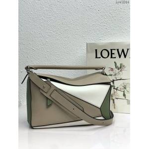 Loewe專櫃羅意威女款Puzzle系列中號拼色純色手提手拎單肩斜挎包 10171 lyw1044