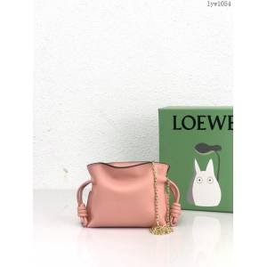 Loewe專櫃2022新款Flamenco小福袋手機包 羅意威純色全皮束口抽繩小挎包手機包 10856 lyw1054