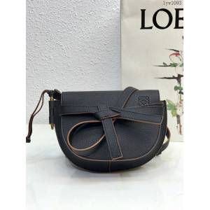 Loewe專櫃2022新款全新卵石紋牛皮馬鞍包 羅意威MiniGateDual手袋斜挎女包腰包胸包 10121 lyw1093