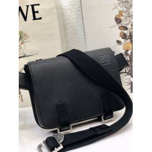 Loewe專櫃經典款Military Bumbag荔枝紋牛皮挎包 羅意威最新限量男士腰包 11356 lyw1097