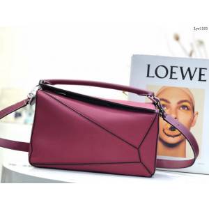 Loewe專櫃羅意威女款Puzzle系列中號拼色純色手提手拎單肩斜挎包 10171 lyw1183