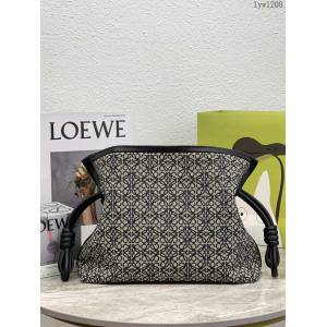 Loewe專櫃2022新款Anagram提花布小牛皮肩背女包 羅意威Flamenco clutch系列升級版福袋大號 10856 lyw1208