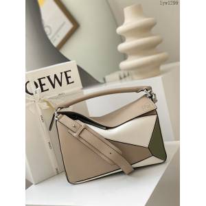 Loewe專櫃羅意威男女款Puzzle系列中號拼色純色手提手拎單肩斜挎包 10171 lyw1299