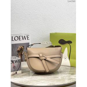 Loewe專櫃2022新款升級版字母寛肩帶馬鞍包 羅意威MiniGateDual手袋 男女款單肩斜挎腰包胸包 10183 lyw1345