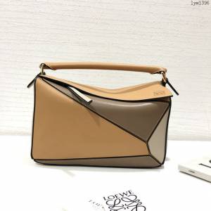 Loewe專櫃羅意威女款Puzzle系列中號拼色純色手提手拎單肩斜挎包 10171 lyw1396
