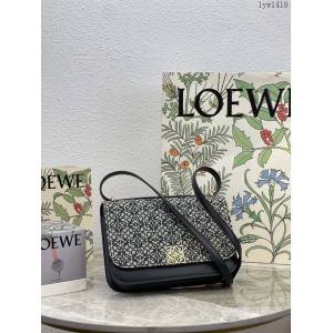 Loewe專櫃全新Goya系列中號肩背包 羅意威爆款絲綢牛皮+繡花女士單肩包 型號10339 lyw1418