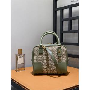 Loewe專櫃2022新款刺繡帆布手提肩背女包 羅意威Amazono手提包 10522 lyw1432
