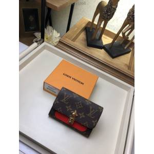 路易威登LV錢包 LV女士翻蓋中夾包 M62567 紅色 Flower Compact錢夾 xxlv1006