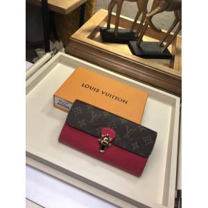 路易威登LV錢包 LV女士翻蓋長錢包 M61719 枚紅 CHERRYWOOD錢夾 xxlv1010