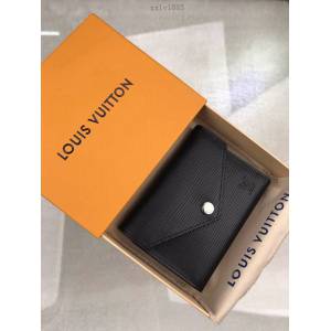 路易威登LV錢包 LV女士翻蓋短錢包 VICTORINE水波紋短款錢包 LV黑色水波紋錢夾 M62173 xxlv1083