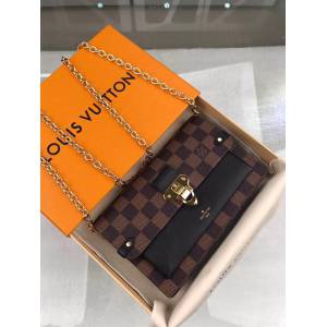路易威登LV女包 Vavin鏈條錢夾 N60221 LV經典棋盤格黑色女士單肩包斜挎包 xxlv1087
