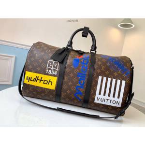 路易威登LV旅行包 LV男士大號行李袋 M44642老花 KEEPALL 50旅行袋 LV男士手提肩背包 xxlv1181