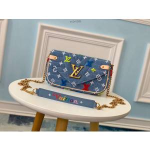路易威登LV女包 LV牛仔系列 LV女士斜挎小包 M67531 New Wave鏈條包 xxlv1265