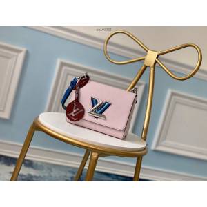 路易威登LV女包 LV水波紋鏈條單肩斜挎女包 M52500小號粉色 小號twist手袋 xxlv1361