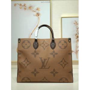 路易威登LV女包 M44576 咖啡色 Onthego手袋 LV新款大號手提購物包 xxlv1516