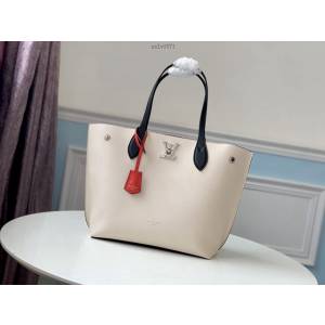 路易威登LV女包 M55237白色 顆粒Taurillon小牛皮 LV手提購物袋 xxlv1571