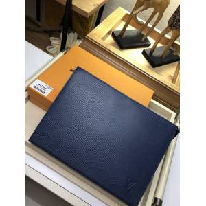 路易威登LV手包 LV男士新款手拿包 M41366 藍色水波紋 LV盥洗袋 收納包 xxlv1585