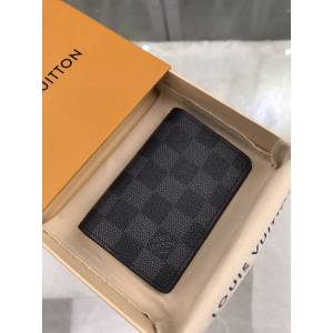 路易威登LV錢包 N63143 路易威登男士口袋錢夾 LV經典黑格口袋零錢包 xxlv1697
