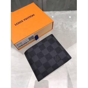 路易威登LV錢包 N63336 Damier Graphite零錢包 LV黑格男士短夾 xxlv1851