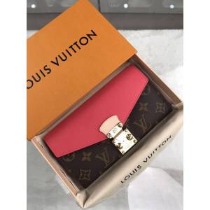 路易威登LV錢包 M58417 LV翻蓋女款長錢夾錢包 LV經典老花配皮長夾 xxlv1869