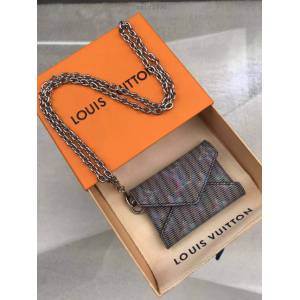 路易威登LV錢包 M68613蘭花 Kirigami Necklace卡夾 LV新款銀色鏈條零錢卡包 xxlv1896