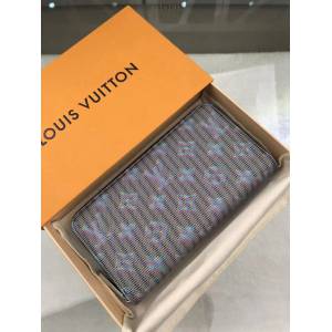 路易威登LV錢包 M68662蘭花 經典圖案浸潤霓虹色彩 Zippy拉鏈零錢包 LV長夾錢包 xxlv1915