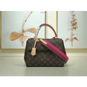 路易威登LV女包 M42738 玫紅 CLUNY BB手袋 LV老花手提肩背包 xxlv1937