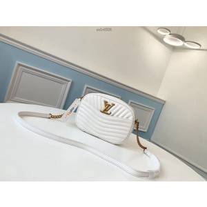 路易威登LV女包 M53863白色 絎縫小牛皮包裹 New Wave相機包 2019年春夏款 LV單肩斜挎包 xxlv2026