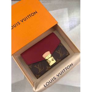 路易威登LV錢包 M67478紫紅 Pallas短款錢夾 LV老花拼色女士零錢卡包 xxlv2123