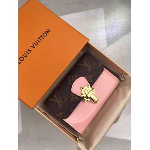 路易威登LV錢包 M61911 LV女士短款錢夾 LV老花配皮零錢卡包 xxlv2125