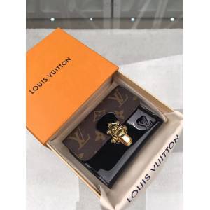 路易威登LV錢包 M61912 LV女士短款錢夾 LV老花配皮零錢卡包 xxlv2126