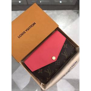 路易威登LV錢包 M60140荔枝粉 LV老花配皮女士翻蓋錢包 LV新配色中夾包 xxlv2148