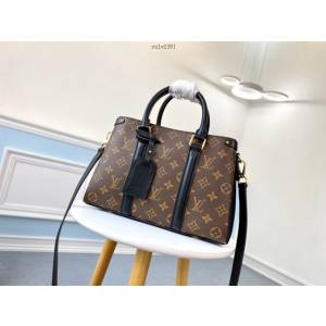 路易威登LV女包 M44898黑色 Open Handbag LV老花配皮手提肩背包 xxlv2381