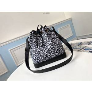 路易威登LV女包 M57154 黑色 2020秋冬V全新老花 LV新色復古水桶包 xxlv2686