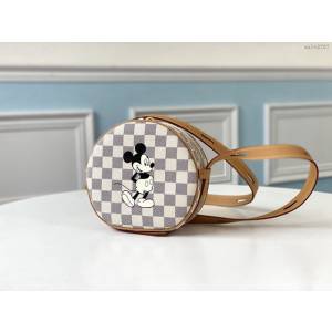 路易威登LV女包 N40333 2020新春系列 LV新款白格米奇絲印迷你圓包小號 xxlv2707