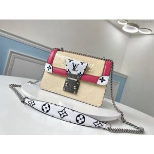 路易威登LV女包 M90442 Wynwood手袋 LV新款漆皮鏈條斜挎女包 xxlv2720