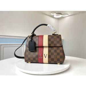 路易威登LV女包 N41074 絲印字母小號 Bond Street BB手袋 LV棋盤格新款手提肩背斜挎女包 xxlv2739